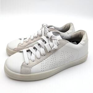 P448 John Women's Low Top Sneakers Shoes Lace-Up White/Gray Size US9.5 EU40